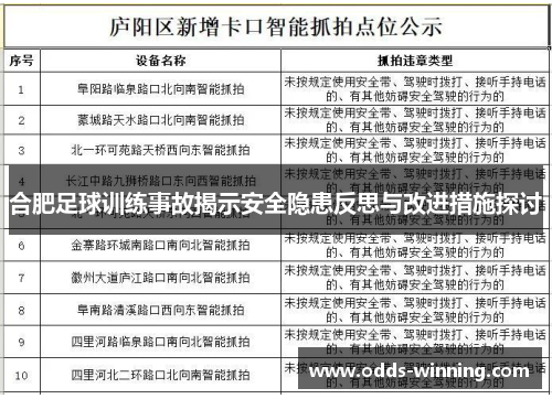 合肥足球训练事故揭示安全隐患反思与改进措施探讨